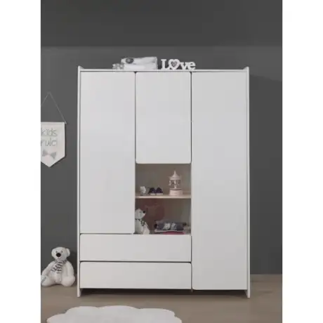Kiddy White Three Door wardrobe