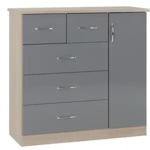 Nevada  Low Wardrobe with Five Drawers
