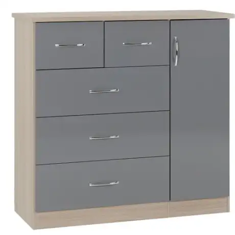 Nevada  Low Wardrobe with Five Drawers