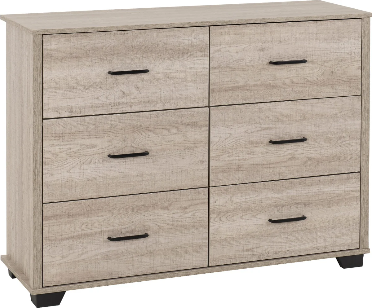 Oliver 6 Drawer Chest Light Oak Effect - Image 4
