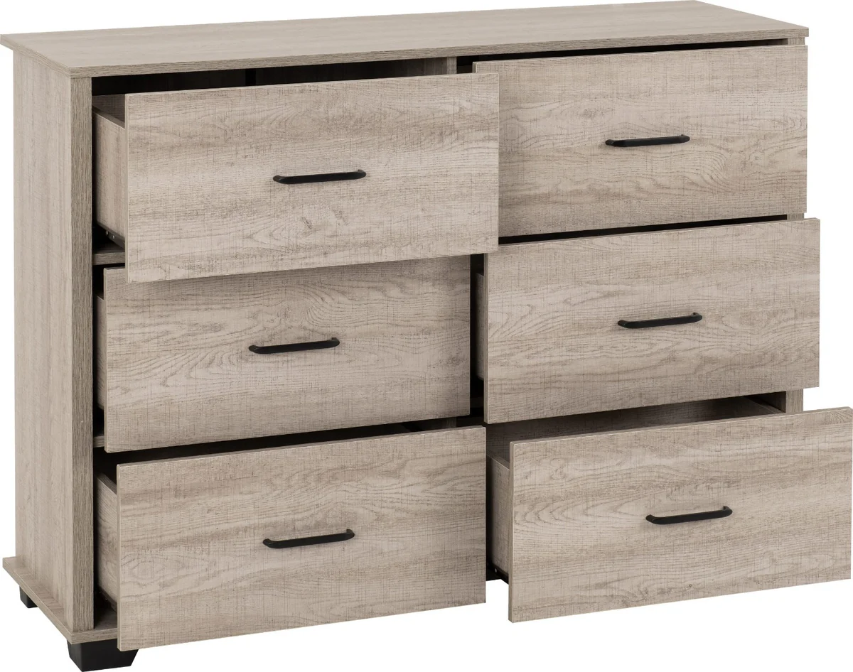 Oliver 6 Drawer Chest Light Oak Effect - Image 2