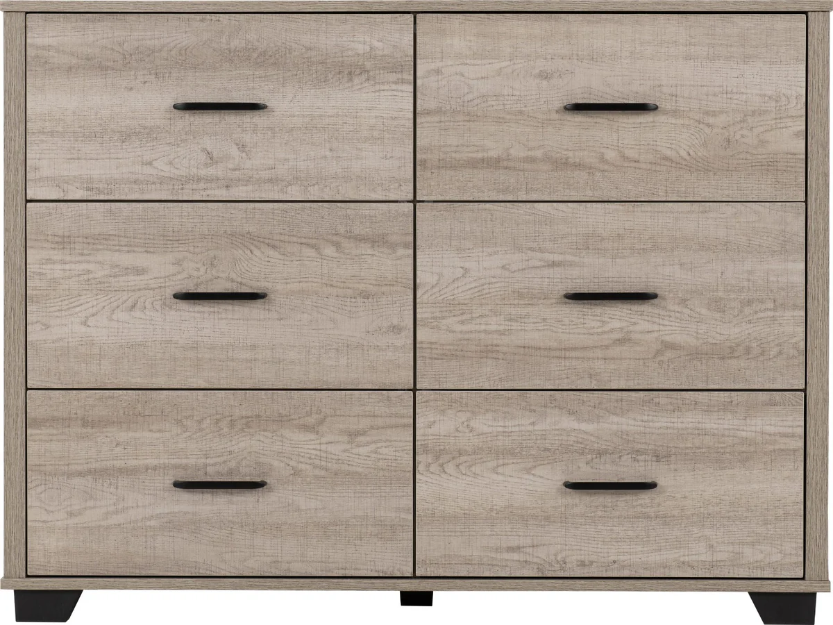 Oliver 6 Drawer Chest Light Oak Effect - Image 3