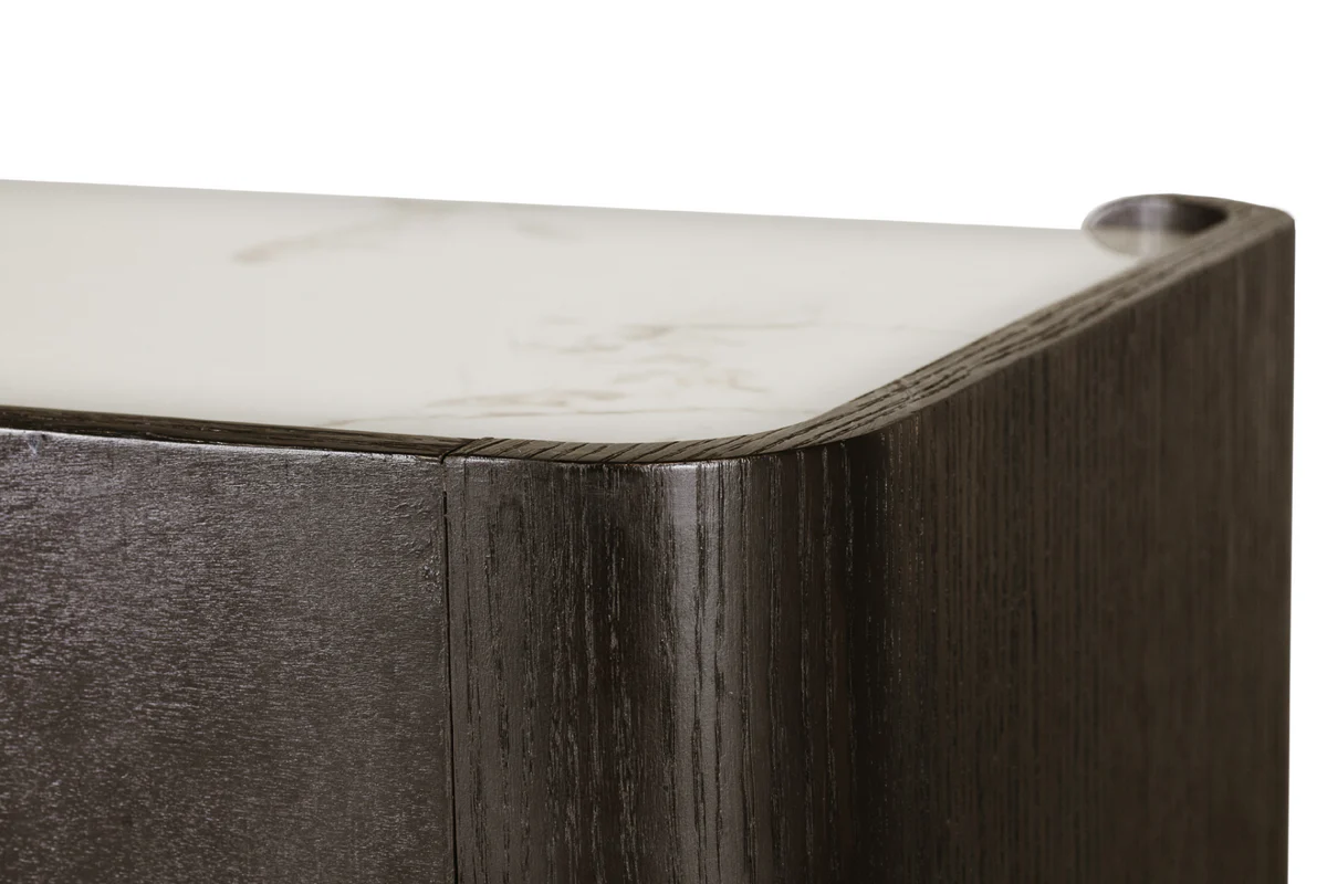 Rhodes 6 Drawer Chest of Drawers in Ebony – Luxury Dressing Chest with Sintered Stone Top and Copper Handles - Image 7