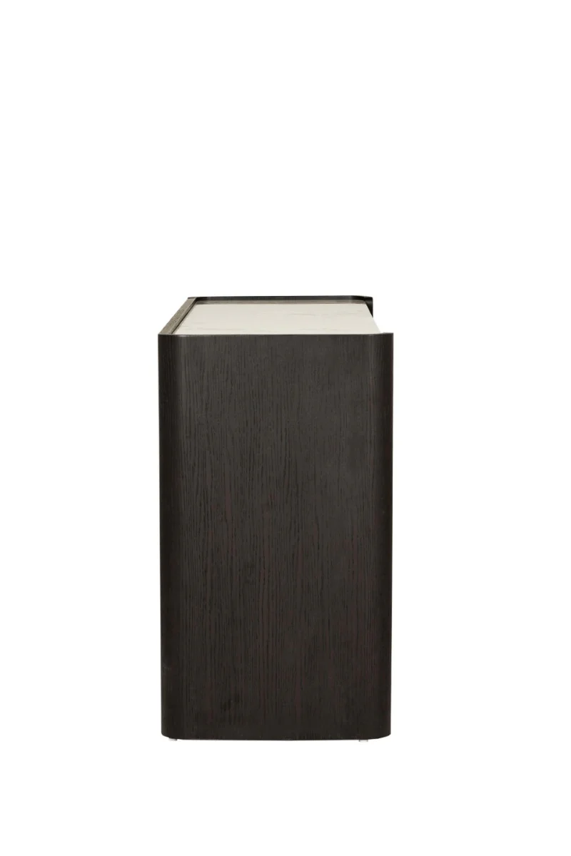 Rhodes 6 Drawer Chest of Drawers in Ebony – Luxury Dressing Chest with Sintered Stone Top and Copper Handles - Image 3