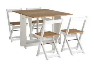 Santos Butterfly Foldaway Dining Set – Space-Saving Pine Table with 4 Chairs