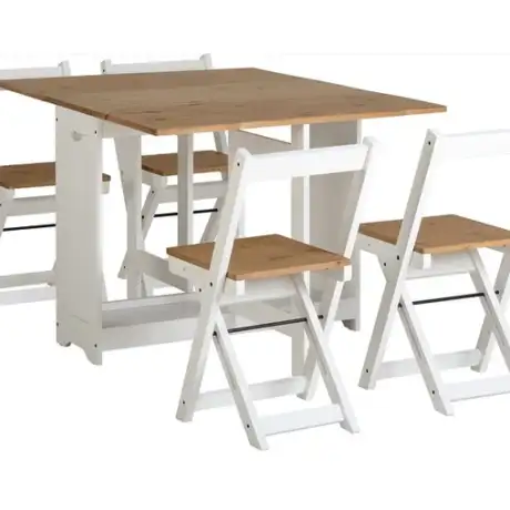 Santos Butterfly Foldaway Dining Set – Space-Saving Pine Table with 4 Chairs