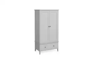 Stowe Grey Two Door Gents Wardrobe – Smooth Pale Grey Finish 950mm
