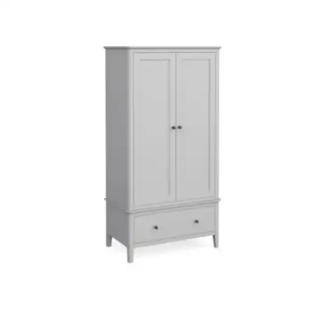 Stowe Grey Two Door Gents Wardrobe – Smooth Pale Grey Finish 950mm